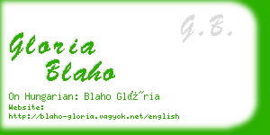 gloria blaho business card